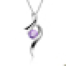 Femmes &amp; rsquor; S Simple 925 collier en argent sterling cristal pendentif avec chaîne